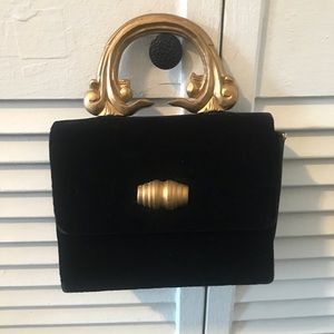 Velvet Black and gold purse